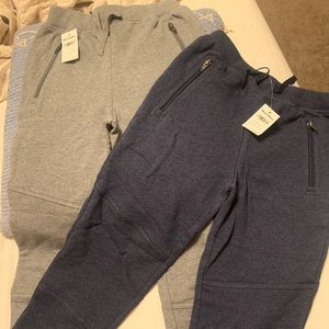 HANNA ANDERSSON BOYS DOUBLE KNEE SWEATPANTS-GRAY!